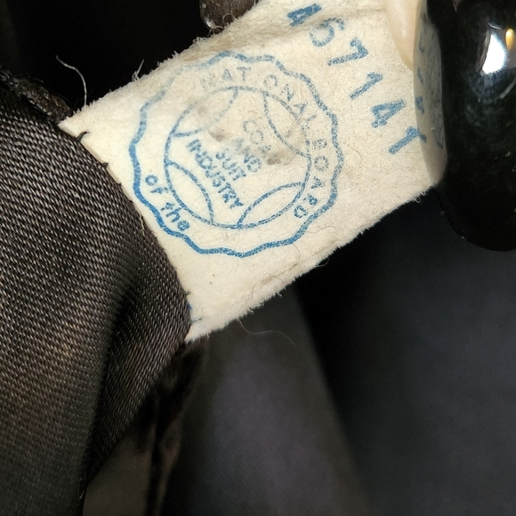 Vintage 1960s Black Faux Fur Winter Coat Jacket Borgazia MCM 60s Mod Mid century - Picture 7 of 12